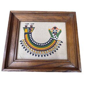 Rainbow Way Framed Sand Painting Art Rainbow God Yei Spirit Traditional Native